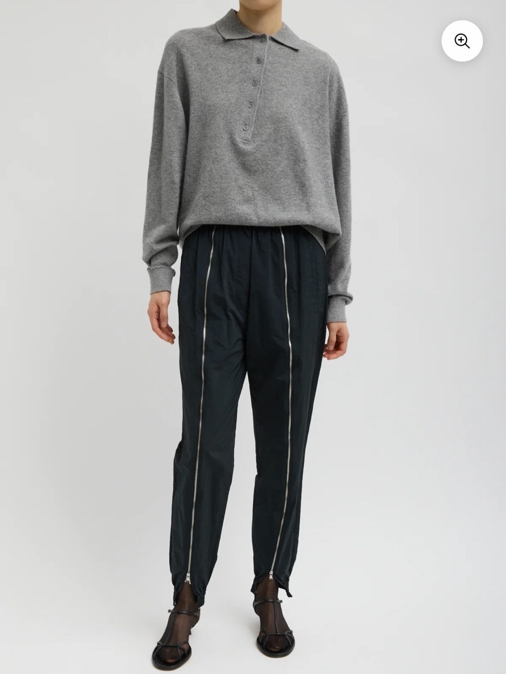 Tibi Nylon zipper jogger